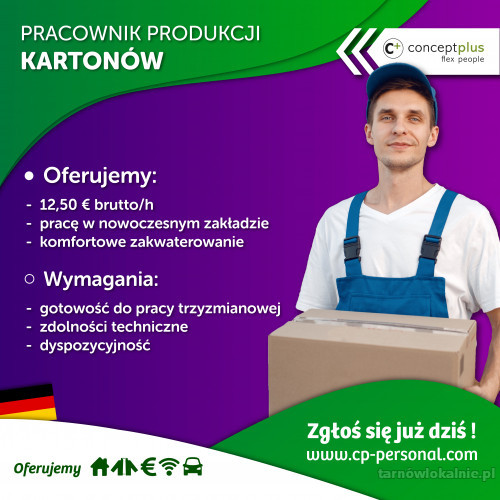 Pracownik produkcji – produkcja kartonów 12,5€